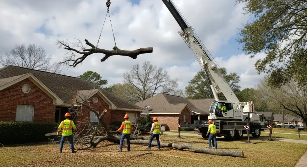 crane assisted tree removal baton rouge louisiana